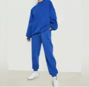 BooHoo Basic Oversized Sweater & Jogger Set | S | Cobalt Blue NEW!!