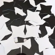 Star 4 Point Sequin 1.5" Black and White Duo Two Sided Opaque Couture Paillettes