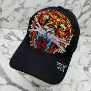 Men's Ed Hardy Tiger Black | Multicolor Rhinestone Trucker Hat NWT