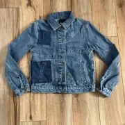 Desigual Patchwork Denim Jean Jacket Medium Blue