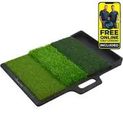 Tri-Turf Golf Hitting Mat By ME AND MY GOLF Fairway, Rough & Tee Turf Hit Mat