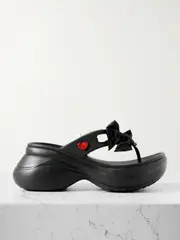 [Balenciaga] Balenciaga - + Crocs™ Embellished Rubber Platform Flip Flops - Black - IT37 IT 37 Black