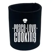 Peace Love Cooking - Funny Novelty Stubby Holder