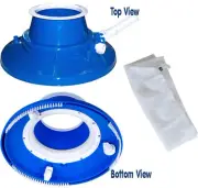 Swimming Pool Leaf Eater Gulper Vacuum w/Wheels/Bristle Brush, Standard Mesh Bag