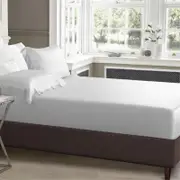 Luxor Queen White 1000TC Silk Silky Feel Satin Fitted Sheet+Pillowcase