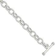 [JewelryWeb] 925 Sterling Silver Solid Polished 20 Centimeters Fancy Toggle Bracelet 6.3mm Wide Link-Bracelet for Women
