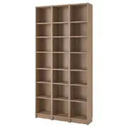 BILLY bookcase comb with extension units, oak effect, 120x28x237 cm