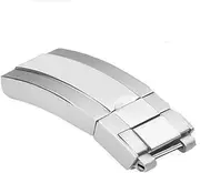 [TIME WARRIOR] 9mm Watch Band Clasp for Rolex Submariner GMT Master Daytona Water Ghost Button Stainless Steel Metal Solid Buckle 9mm x 16mm with/Logo