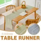 Fringe Table Runner Woven Hollow Solid Colour Dining Table Mat Home Decoration