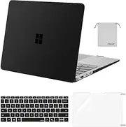[MOSISO] Compatible with Microsoft Surface Laptop Case 13.8 inch 2024 Touchscreen 7th Edition 2036 Release Model 2036, Plastic Hard Shell Case&Keyboard Cover&Screen Protector&Storage Bag, Black