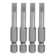 4pcs SL5.0 Slotted Screwdriver Bits 2" Long Magnetic Head Screw Driver Drill Bit