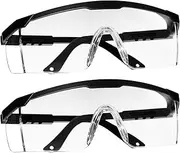 VICOGARD Clear Safety Glasses with Adjustable Frames, Anti Fog Safety Glasses with 100% UV Protection & Scratch Resistance, Protective Eye Wear Industrial Approved Wide-Vision（2 PACK）