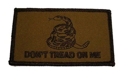 DON'T TREAD ON ME GADSDEN FLAG PATCH SUBDUED DESERT TAN RATTLESNAKE LIBERTY