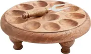 Natural Finish Pedestal Deviled Egg Tray Set - Perfect for Weddings & Events