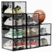Shoe Storage Boxes Clear Stackable, 9 Packs Shoe Organizer for Closet,Sneaker...