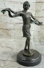 French Moulin Rouge Dancer Bronze Statue By Mirval Art Sculpture Figurine Statue