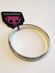 Paparazzi Forged Uproar Bangle Bracelet - Whie