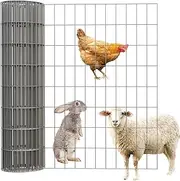 HOLGVE Hardware Cloth, Mesh Roll Welded Wire Mesh, Heavy Chicken Wire Fence, Wire Fencing Animal Enclosure, Chicken Coop for Vegetables Garden(1.2mx10m(47.2inx32.8ft))