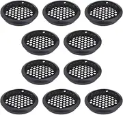 SING F LTD 10PCS Round Ventilation Grilles 60mm Stainless Steel Air Vent Louver Hole Soffit Mesh Vents Rust-Proof for Kitchen Bathroom Cabinet Wardrobe Black