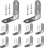 [Generic] Corner Brackets for Wood | Right Angle Bracket Corner Brace,Stainless Steel L Brackets, Corner Shelf Bracket with Screws for Wood Furniture Bedframe Cabinet Drawer Chair