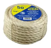 T.W Evans Cordage 23-205 Twisted Multi-Purpose Rope, 1/4 in Dia x 50' L, 900 Lb