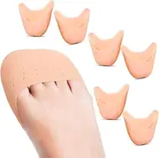 6 Pcs Silicone Toe Pouches Silicone Gel Sock Pads Toe Protectors Shoe Cap Protector Ballet Foot Protection with Breathable Hole for Ball of Foot Metatarsal Ballet Pointe Cap