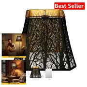 Stylish Floor Lamp Shade with Unique Etched Forest Pattern - Easy Installation