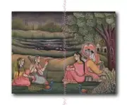 bar pub bedroom Krishna Radha Gopi Indian Hindu Religious Art poster 8x10" print
