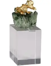 [Vicky Yao] Exclusive Design Luxurious Goldfish Natural Crystal Table Art in Gold