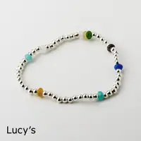 在飛比找蝦皮商城優惠-Lucy's 925純銀 彩糖珠串 彈性手鍊 (111798