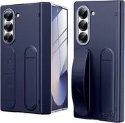 [Miimall] Compatible with Samsung Galaxy Z Fold 6 Case with Wrist Strap, Removable Stand, Screen Protector + Hinge Protection, All Inclusive, Scratch-Resistant, Shockproof Silicone Case for Z Fold 6