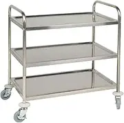 Vogue 3 Tier Flat Pack Stainless Steel Trolley, 940 x 537 x 875mm