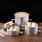 Breathable Bottom Aluminum Edge Bamboo Steamer Stuffed Bun Steamer Restaurant