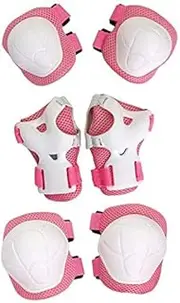 6 Pack Kids/Youth Knee Pad Elbow Pads Wrist Guards Protective Gear Set for Roller Skates Cycling BMX Bike Skateboard Inline Skatings Scooter (Pink)