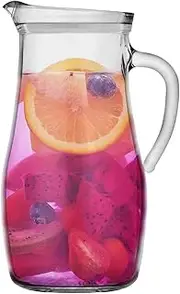 [Argon Tableware] Tallo Glass Water Jug - 1.8L - Clear Glass Serving Jugs Tapered Drinks Pitcher with Handle for Cocktails, Juice, Punch, Soft Drinks, Water