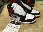 DS WOMENS NIKE AIR JORDAN 1 HIGH OG SATIN BLACK TOE CD0461 016 SZ 6.5 AUTHENTIC
