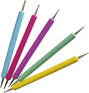 WOONEKY Professional Nail Art Tools 5pcs Set Dotting Tools Embossing Pen Manicure Kit for Nail Decor