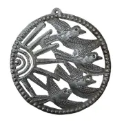 Small Ornament Four Birds Flying Away From Sun, Home & Garden, Handcrafted Haiti