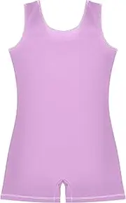 [GAIGEO] Girls Gymnastics Leotards Toddler Medium Lavender Magenta Unitard Purple Ballet Outfit with Shorts 2t