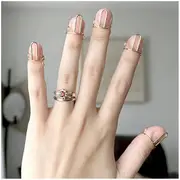 10 Pieces Sets Thin Nail Rings for Ladys Daily Fingertip Protective Cover Ring Jewelry Gift to Girlfriend Silver