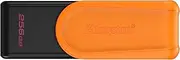 Kingston DataTraveler Exodia S USB Flash Drive - 256GB - USB 3.2 Gen 1 - USB Type A - Black/Orange - DTXS/256GB