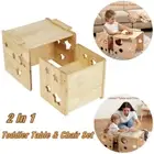 2PCS Kids Table and Chair Set Children Activity Play Study Desk Weaning Table AU