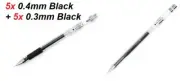 Pilot Hi Tec C Fineliner pen BLACK - 5x 0.3mm + 5x 0.4mm