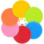 Paquete de 6 cepillos para platos reutilizables con esponja de silicona