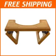 Durable Non-Slip Bamboo Toilet Stool - Space-Saving Squatting Step Stool 7 Inch