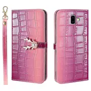 For Samsung Galaxy J6 Plus Phone Case With Strap - Purplish red