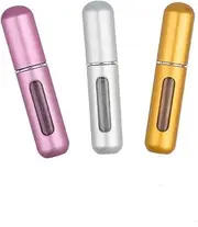 Mini Refillable Perfume Atomizer Bottle, Refillable Perfume Spray, Scent Pump Case, Perfume Atomizer Refillable Travel,5ml, Pink,Gold,Silver