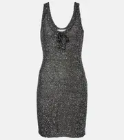 [Alessandra Rich] Alessandra Rich Sequined minidress AU 14 black