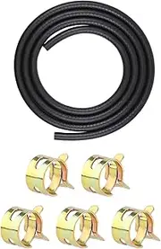 SAVITA 5/32inch 3.28 Ft ID Fuel Line Set, Fuel Pipe Fuel Hose with 5Pcs Hose Clamp, Petrol Hose Tool Kit for Motor, Car, Tractor, Small Engines