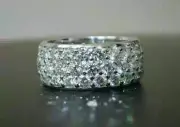 2CT Certified Moissanite Men's Cluster Engagement Ring 14K White Gold Finish